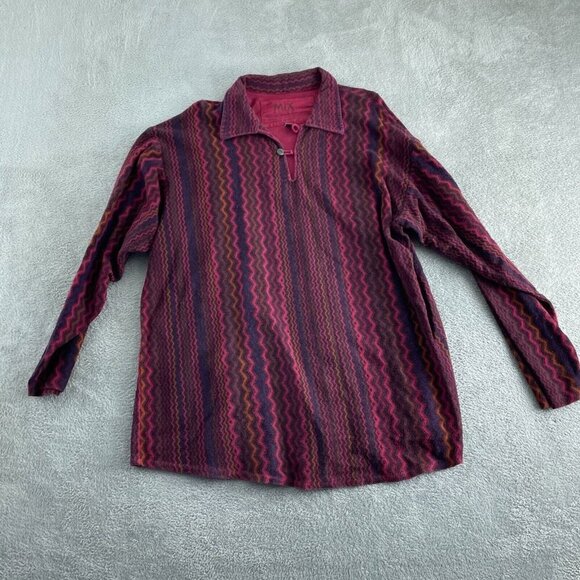 Vintage Mix XL Zigzag Pattern Pullover Long Sleeve Shirt 3070 - Picture 1 of 7
